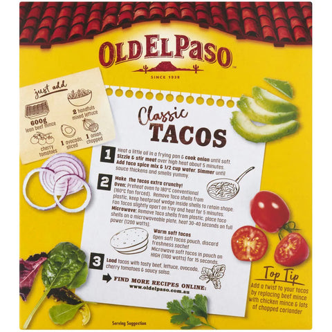 Old El Paso Hard 'n Soft Taco Kit Mexican Style Mild 350g