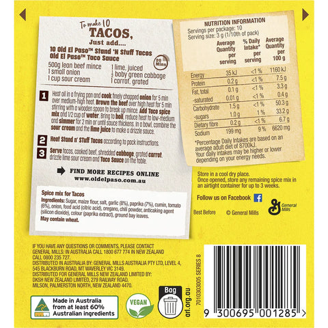 Old El Paso Taco Spice Mix Mild 30g