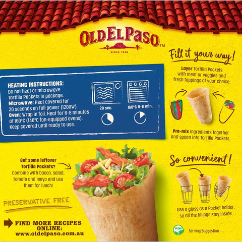 Old El Paso Soft Tortilla Pockets 8 Pack