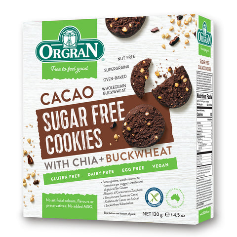 Orgran Gluten Free Cookies Sugar Free Cacao 130g