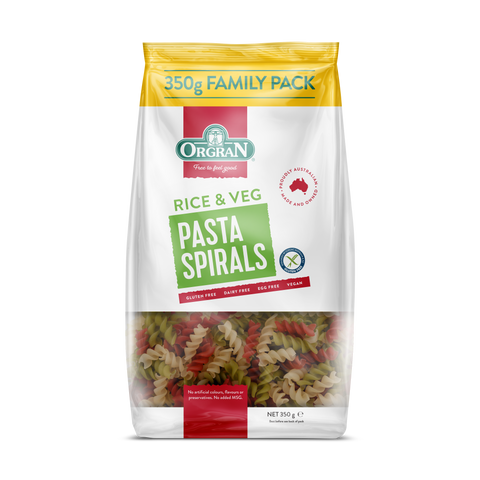 Orgran Gluten Free Pasta Rice & Veg Spirals 350g