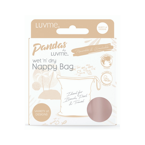 Pandas by Luvme Wet Dry Nappy Bag | Dark Blush 1Pk