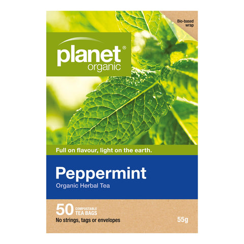 Planet Organic Peppermint Herbal Tea | 50 Tea Bags