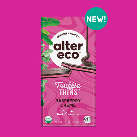 Alter Eco Raspberry Creme Truffle Thins Organic Dark Chocolate 84g