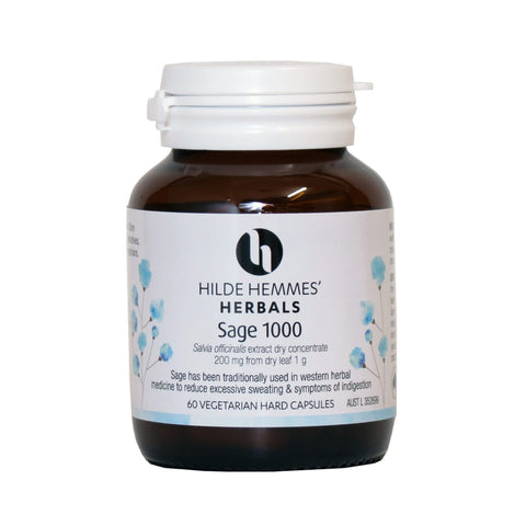 Hilde Hemmes' Herbals Sage 1000mg – 60 Capsules