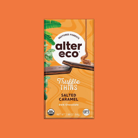 Alter Eco Organic Salted Caramel Truffle Thins Dark Chocolate 84g