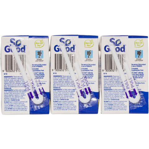Sanitarium So Good Long Life Regular Soy Milk 250ml X3 Pack – Dairy-Free, Calcium-Enriched"