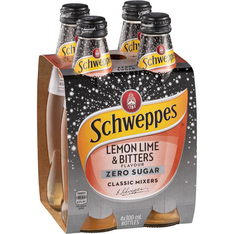 Schweppes Lemon Lime Bitters Zero Sugar 4 Pack