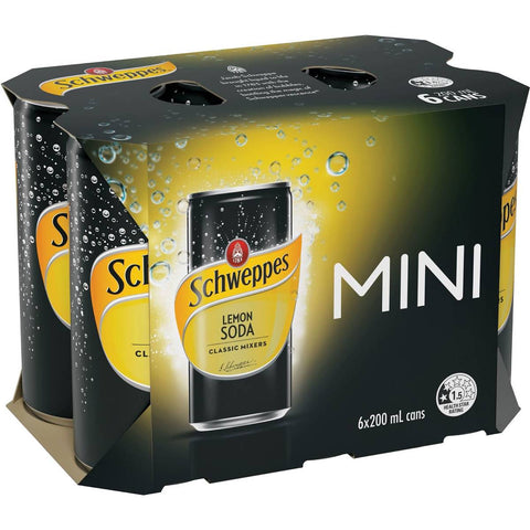 Schweppes Lemon Soda 6 X 200ml