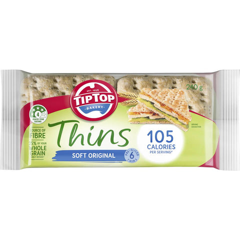 Tip Top Sandwich Thins Original Bread 6 Pack