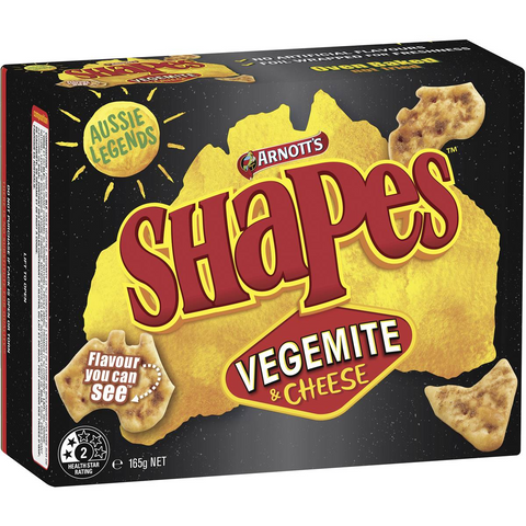 Vegemite biscuits
Shapes Vegemite
Vegemite crackers