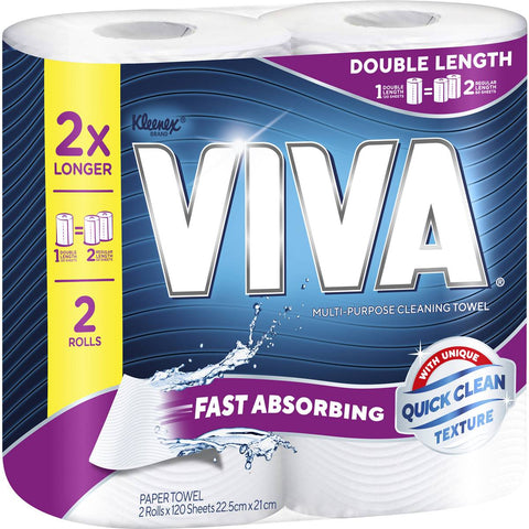 Viva Double Length Paper Towels Double Length 120 Sheets 2 Pack