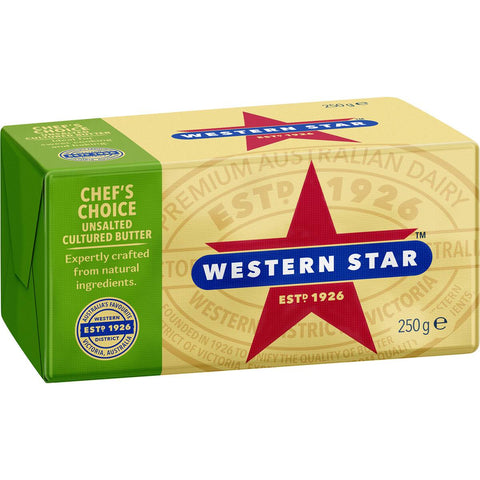 Western Star Chef's Choice Unsalted Butter 250g