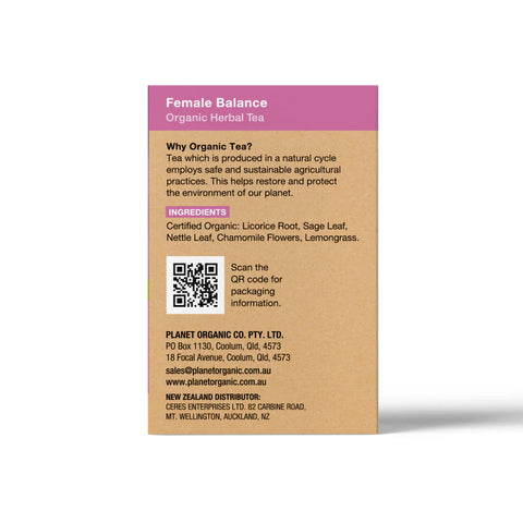 Planet Organic Female Balance Herbal Tea | 25 Tea Bags