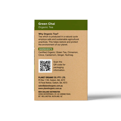 Planet Organic Chai Green Herbal Tea | 25 Tea Bags