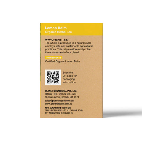 Planet Organic Tea Lemon Balm Herbal Tea | 25 Tea Bags