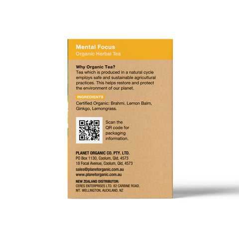 Planet Organic Mental Focus Herbal Tea | 25 Tea Bags