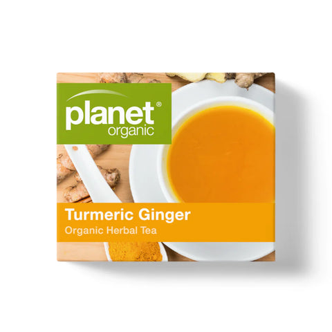 Planet Organic Turmeric Ginger Herbal Tea | 25 Tea Bags