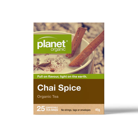 Planet Organic Chai Spice Herbal Tea | 25 Tea Bags