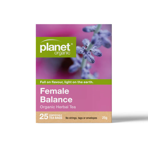 Planet Organic Female Balance Herbal Tea | 25 Tea Bags