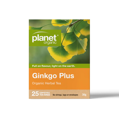 Planet Organic Ginkgo Plus Herbal Tea | 25 Tea Bags