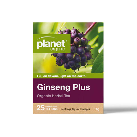 Planet Organic Ginseng Plus Herbal Tea | 25 Tea Bags