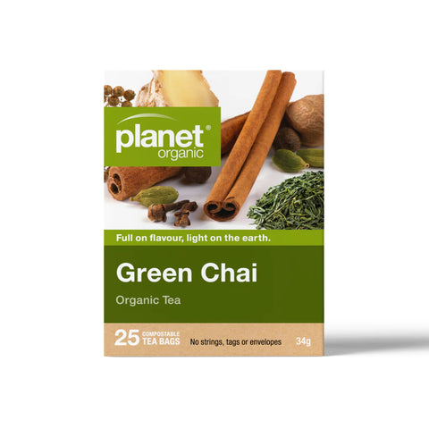 Planet Organic Chai Green Herbal Tea | 25 Tea Bags