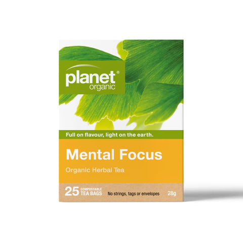 Planet Organic Mental Focus Herbal Tea | 25 Tea Bags