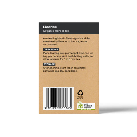 Planet Organic Licorice Herbal Tea | 25 Tea Bags