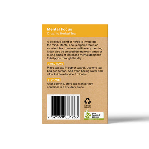 Planet Organic Mental Focus Herbal Tea | 25 Tea Bags