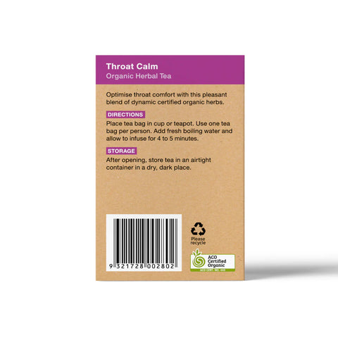 Planet Organic Throat Calm Herbal Tea | 25 Tea Bags