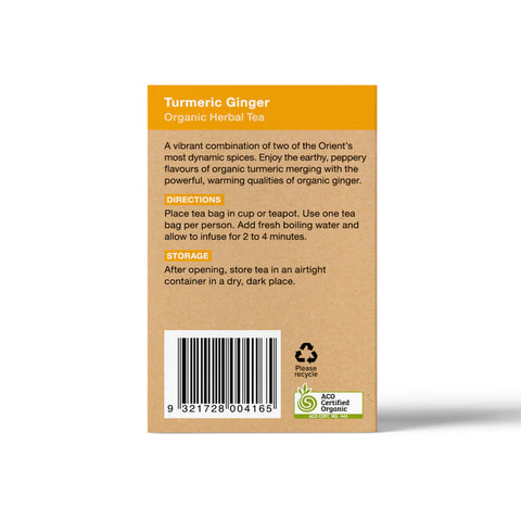 Planet Organic Turmeric Ginger Herbal Tea | 25 Tea Bags