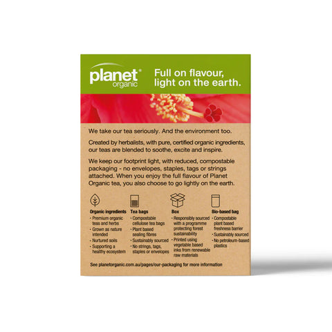 Planet Organic Rosehip Hibiscus Herbal Tea | 25 Tea Bags