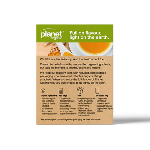 Planet Organic Turmeric Ginger Herbal Tea | 25 Tea Bags