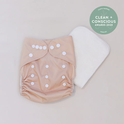 Pandas by Luvme Bamboo Cloth Nappy & Insert | BARLEY 1 Pk