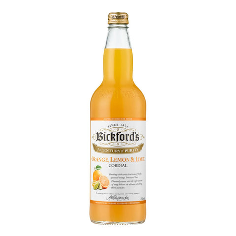 Bickford's Orange Lemon & Lime Cordial 750mL