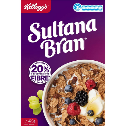 Kellogg's Sultana Bran High Fibre Breakfast Cereal 420g