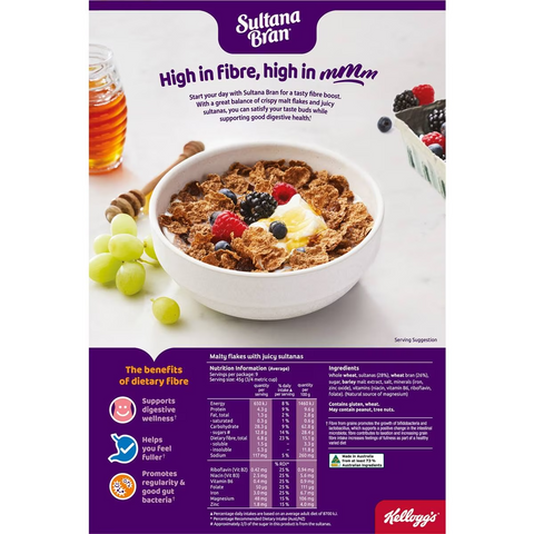 Kellogg's Sultana Bran High Fibre Breakfast Cereal 420g