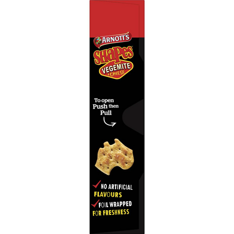 Arnott's Shapes Multipack Crackers Vegemite & Cheese 8 Pack