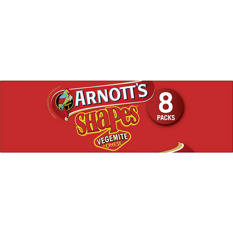 Arnott's Shapes Multipack Crackers Vegemite & Cheese 8 Pack