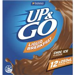 Sanitarium Up&go Liquid Breakfast Choc Ice 12 Pack