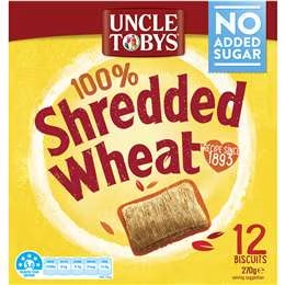 Uncle Tobys Shredded Wheat Breakfast Cereal 270g