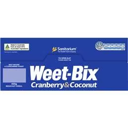 Sanitarium Weet-bix Blends Cranberry & Coconut Breakfast Cereal 450g