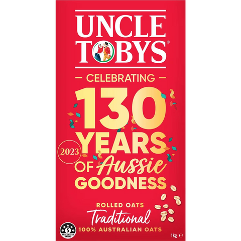 Uncle Tobys Oats Traditonal Rolled Oats Porridge 1kg