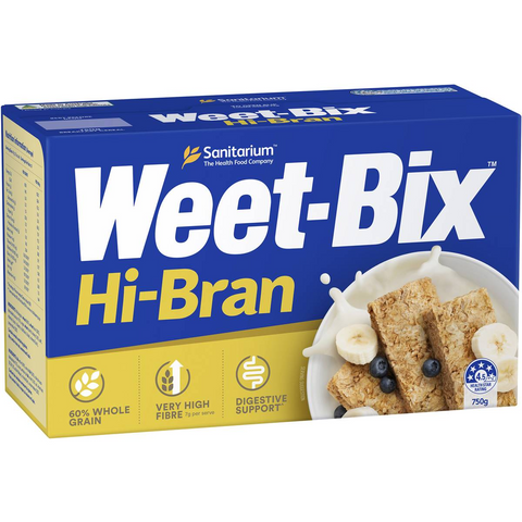 Sanitarium Weet-bix Hi Bran Breakfast Cereal 750g