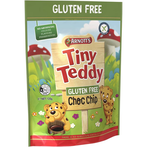 Arnott's Gluten Free Tiny Teddy Choc Chip Biscuits 120g