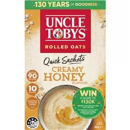 Uncle Tobys Oats Quick Sachets Creamy Honey Porridge 350g