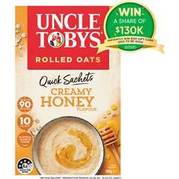 Uncle Tobys Oats Quick Sachets Creamy Honey Porridge 350g