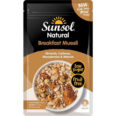 Sunsol Muesli Almond Cashew Macadamia Walnut 500g