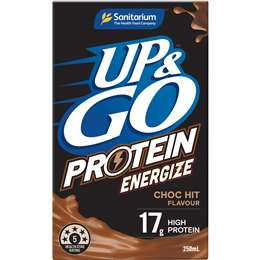 Sanitarium Up&go Protein Energize Choc 250ml X3 Pack